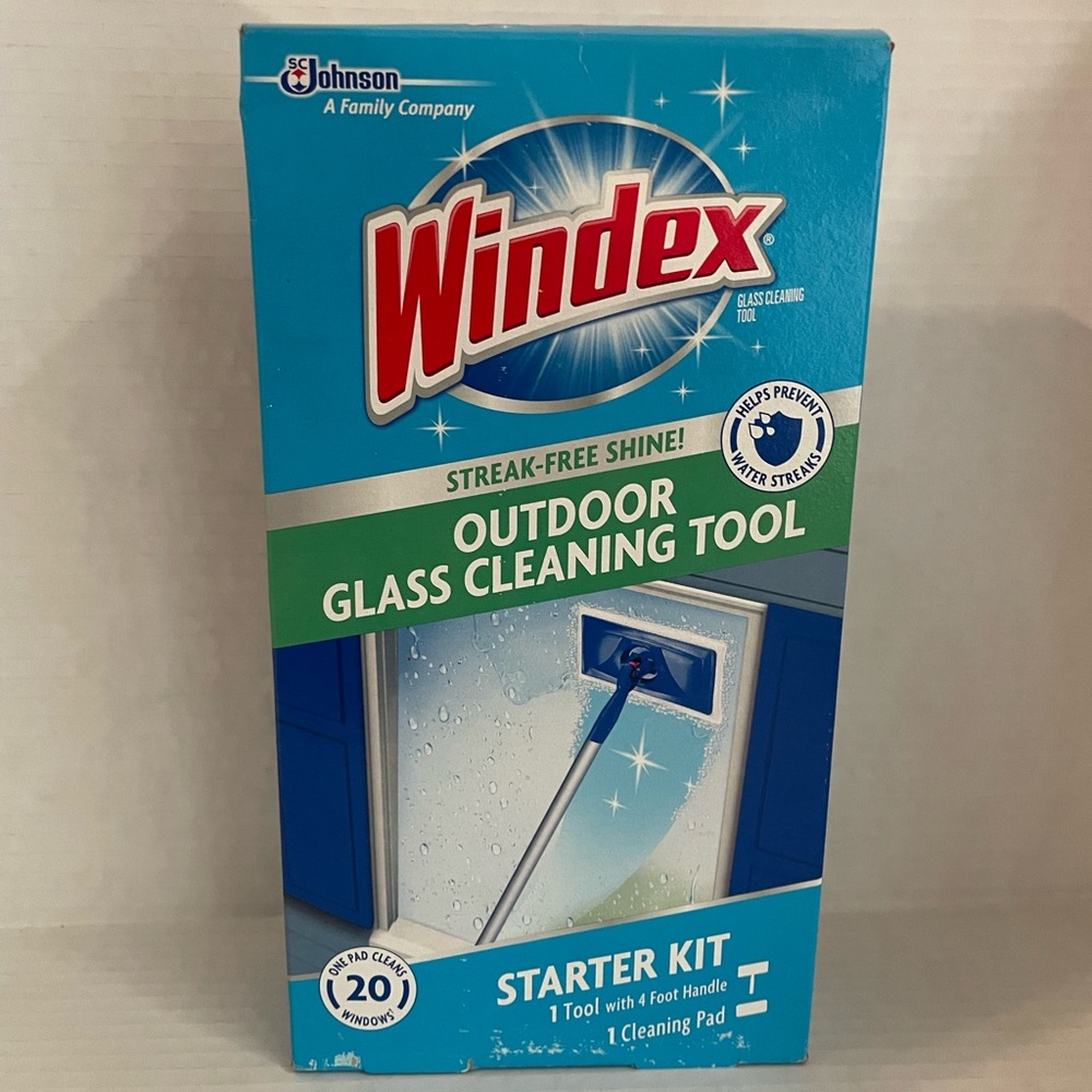 Windex Outdoor Glass Cleaning Tool Starter Kit One Tool and Cleaning Pad. New